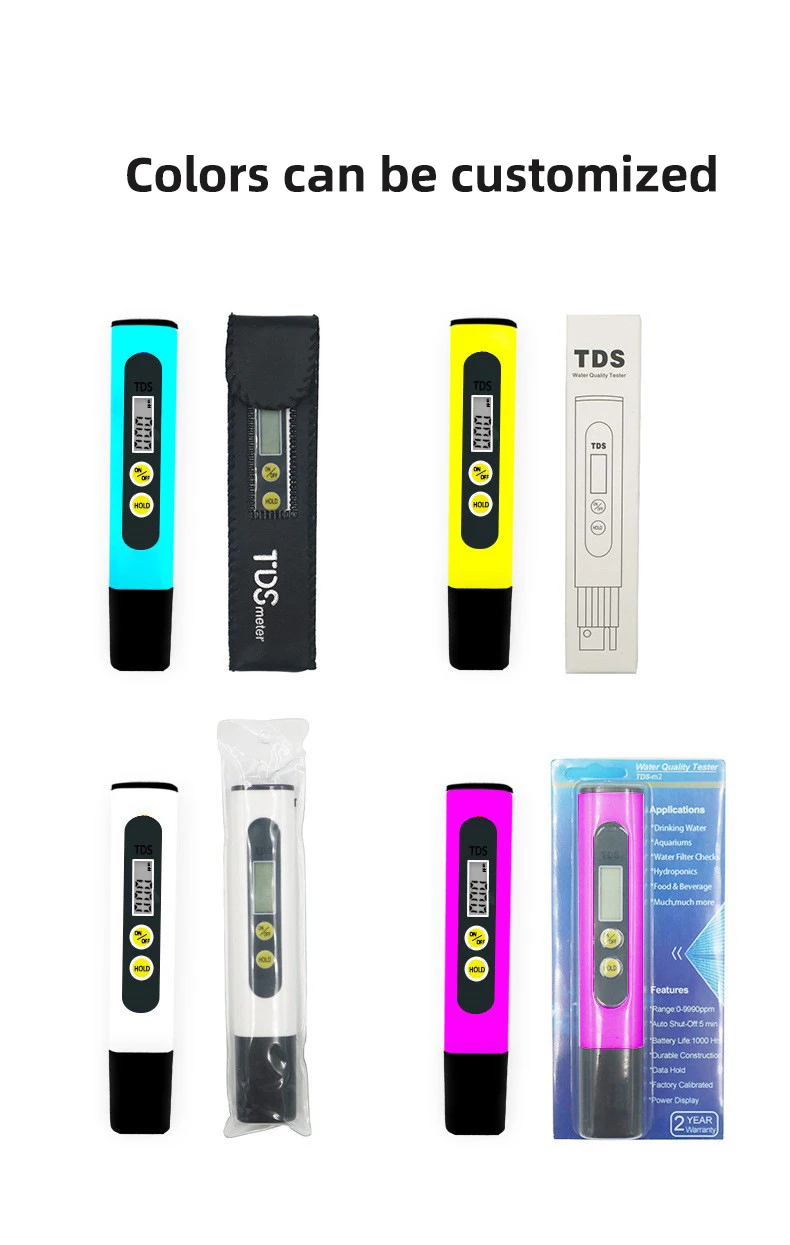 Portable Digital 3 in 1 Portable Dissolved Solids TDS-M2 PPM Water Detector Meter Quality Testing Pen With Leather Sheath
