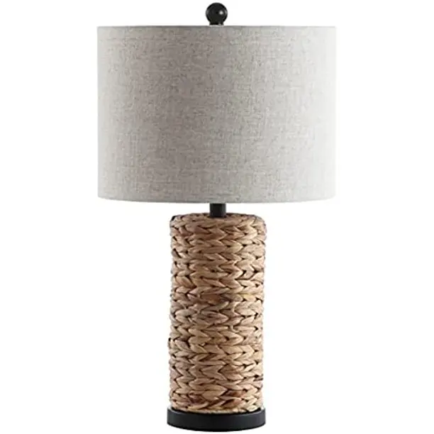 Natural Sea Grass Dual USB port Table Lamp for Bedroom Living Room, Office Coffee Table