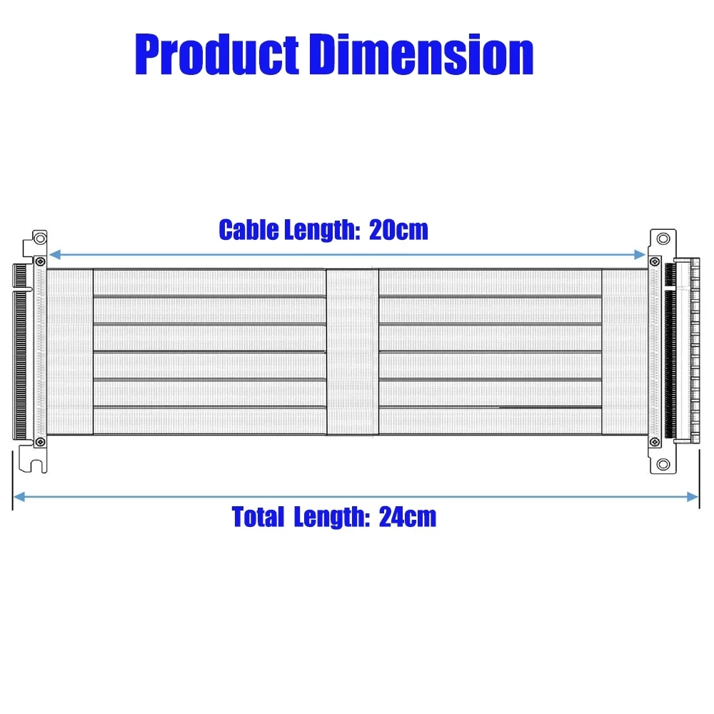 
High Quality PCI-E PCI Express 16X Extension Cable with Gold-plated Connector 