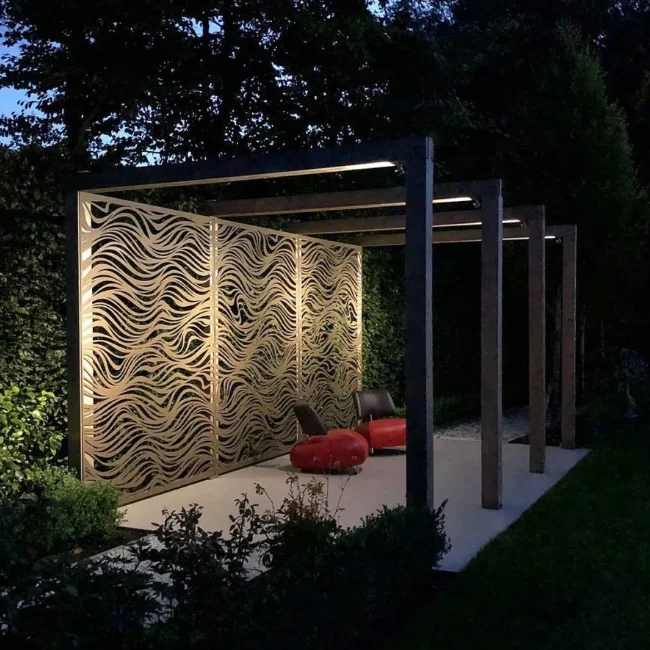 Laser cut metal patterns outdoor privacy screens designs decorative wall art panel