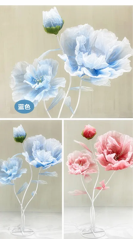 E-GF Hot Sale  Customized Wedding Party background stage decoration Large Flower Paper silk Artificial Giant flowers