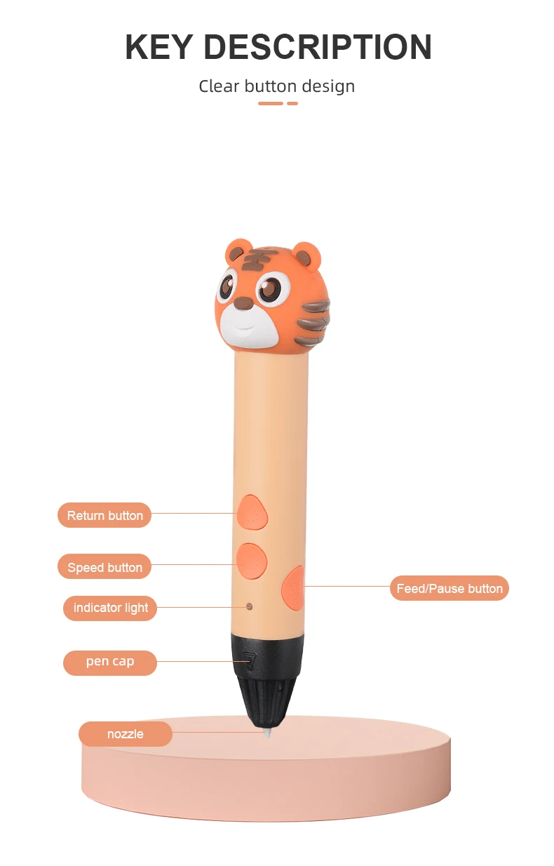 LED Screen DIY PLA Filament Creative Toy Gift 3D Printing Pen For Kids Drawing 3D Printer Pen Drawing