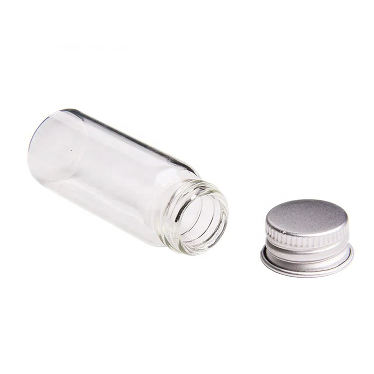 
Transparent Flat Bottom Glass Spice Test Tube Rack 6 with Screw lid 