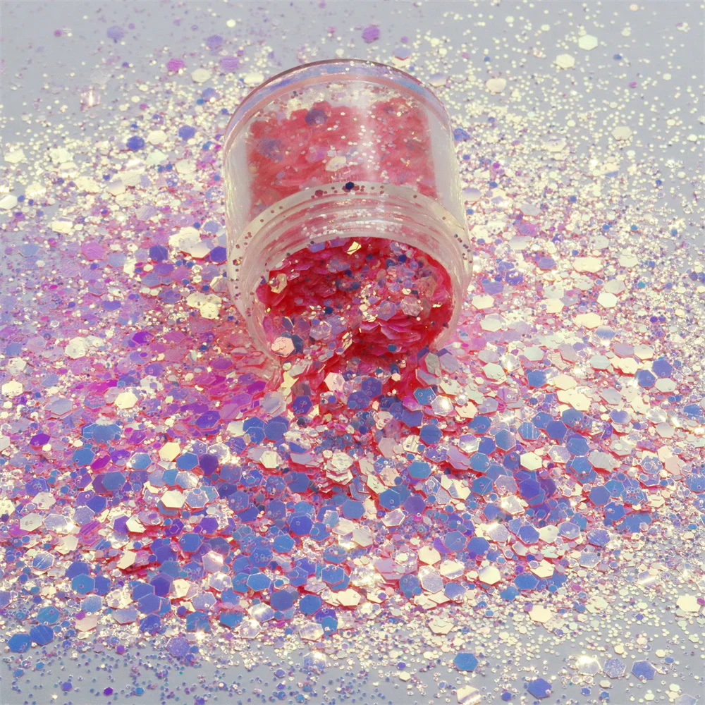2023 Super Popular Polyester Pink Blue Color Shift glitter for makeup