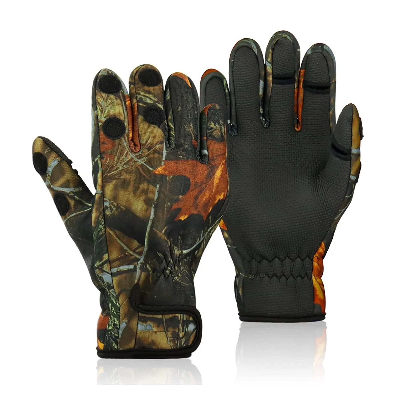 VANNO Winter Outdoor Fingerless Neoprene Mitten Non-slip Fish Handling Gloves Waterproof Winter Fishing Gloves for Cold Weather