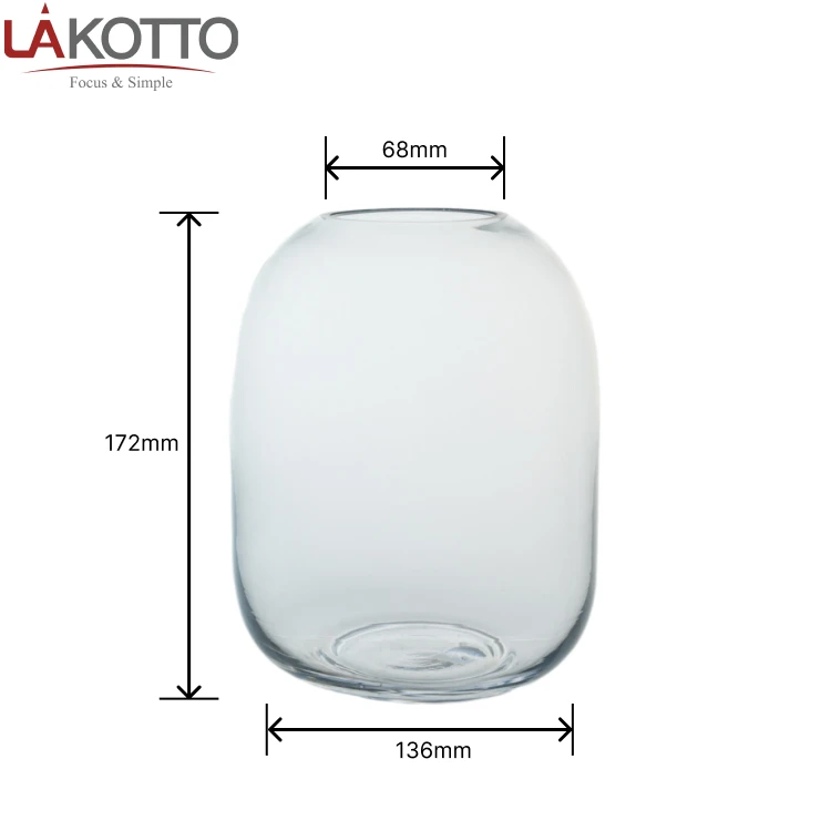 Mouth blown Lakotto wedding plants flower glass vase