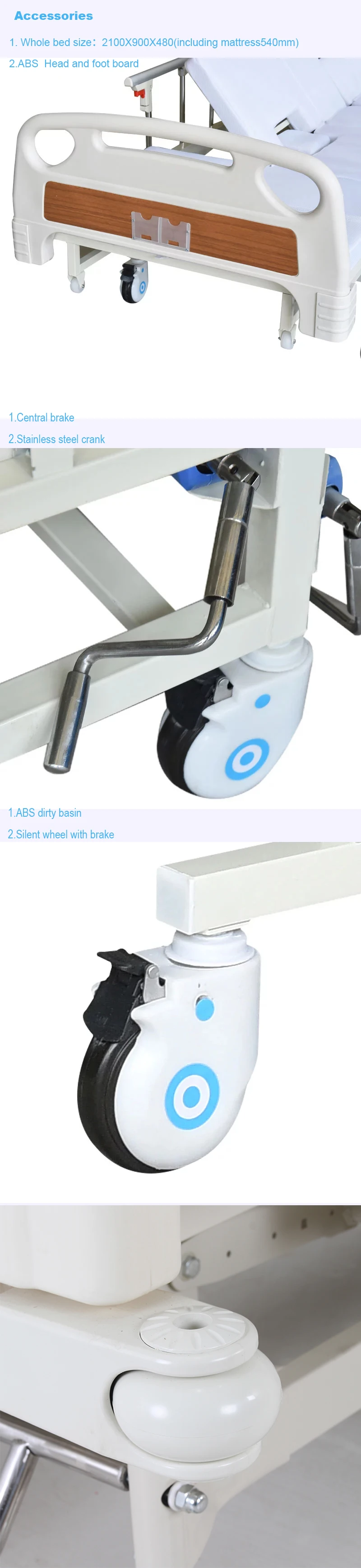 Medical equipment 5 functions electric ICU bed 4 motor medical bed