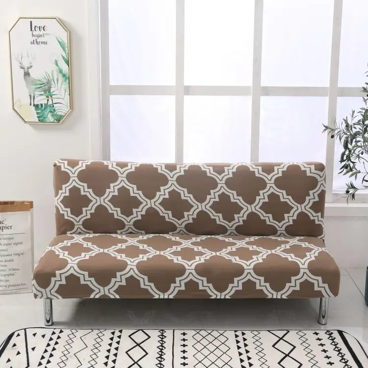 Armless Sofa Bed Covers Stretch Slipcover Folding Couch No Armrest Sofa Shield Furniture Protector