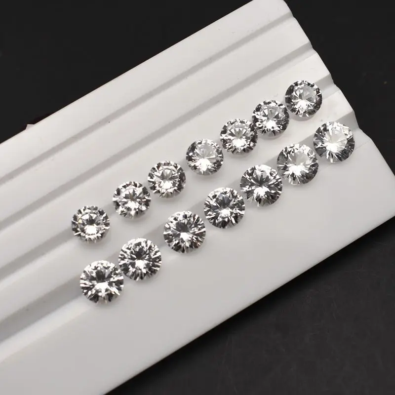 12# white sapphire corundum round shape 2mm3mm4mm5mm white sapphire stone