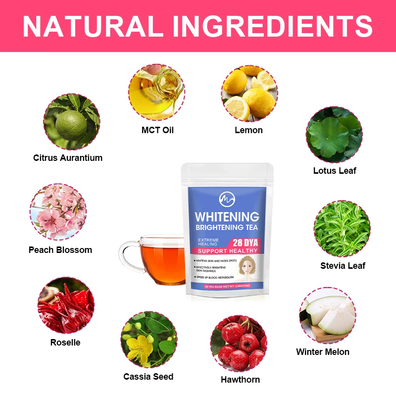 Minch 28 Day Melatonin Slim Body Inhibit Melatonin to Whiten Skin Health & Beauty For Women Whitening Tea