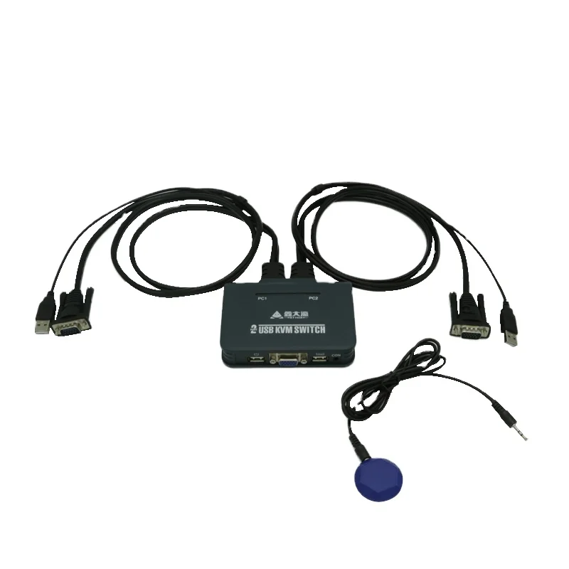 User-friendly design 2 Ports VGA desktop KVM switch with cables USB 2.0 switch