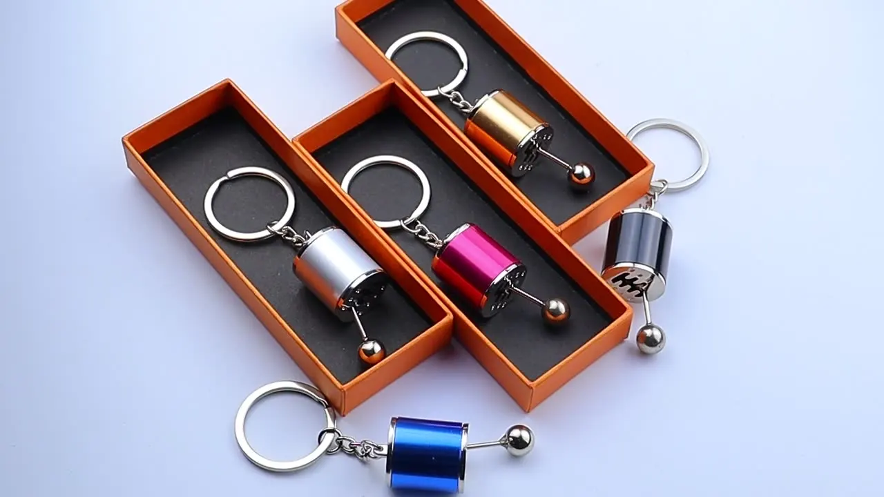 5 Colors Wholesale Car Shifter Keyring Metal Gear Box Shifter Keychain 6-Speed Manual Transmission Gear Shift Key Ring Key Chain