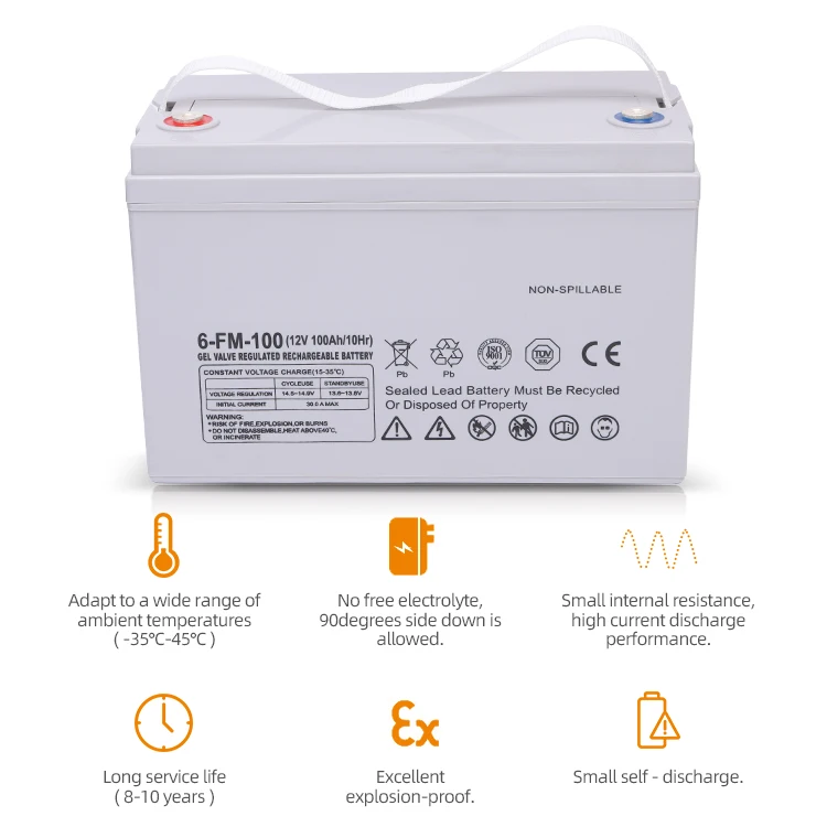 Outdoor Rechargeable Lead Acid Cell Pack Deep Cycle 12v AGM Energy Storage Battery
