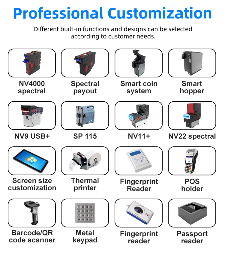 15.6 Inch Dual Screen Windows/Android/Linux Self Checkout Kiosk Printer QR Scanner POS All In One Desktop Payment Kiosks