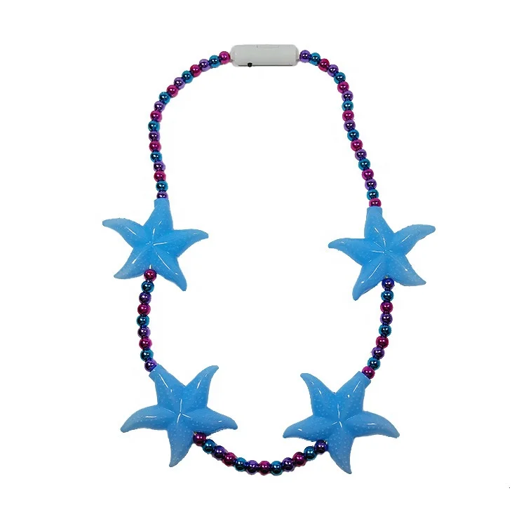 Fashion Led Light Up Necklaces Party Starfish Necklace Festivals Decorations Flashing Led Beads Necklace