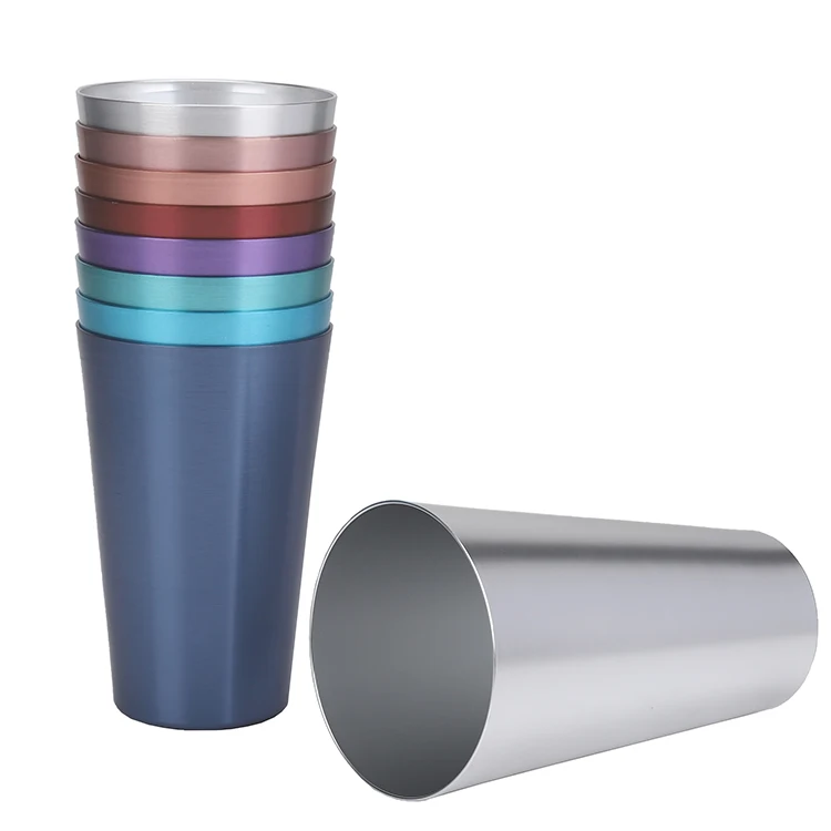 Пищевой прямой алюминиевый стакан для воды, сока, кофе, горячих одноразовых холодных напитков, пива, вина, кружка, металлическая чашка