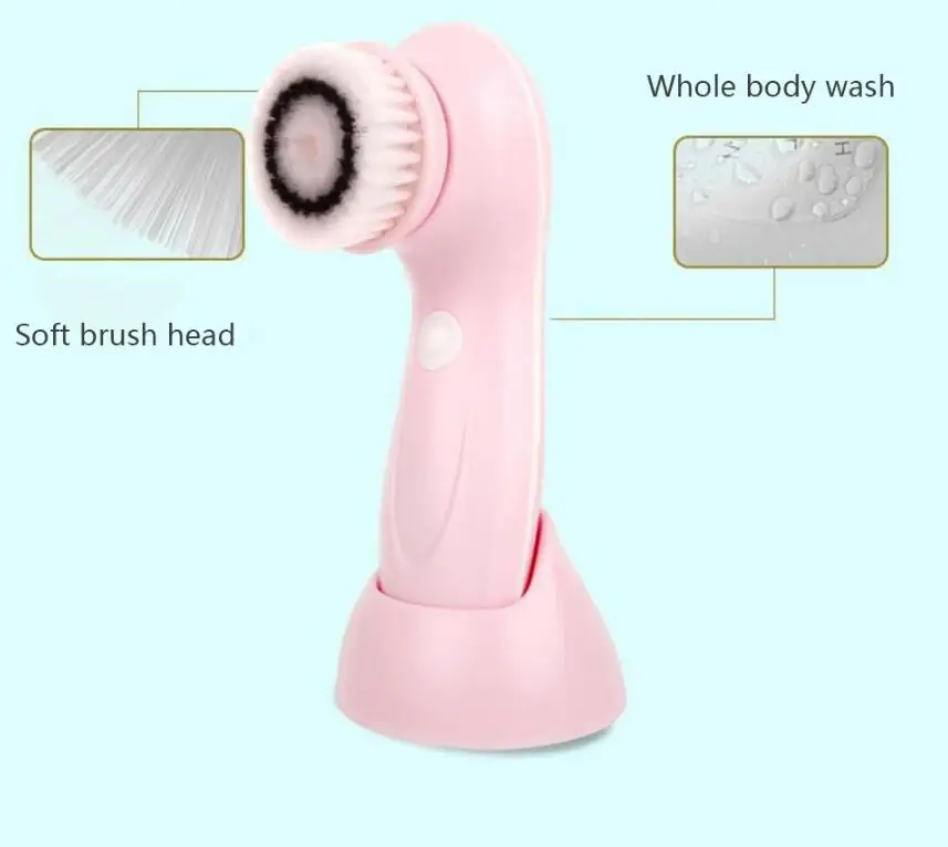 
Rotation Sonic Face Cleansing Brush 3 Heads Deep Pore Cleaner Waterproof Facial Massage USB Rechargeable Facial Wash Brush 