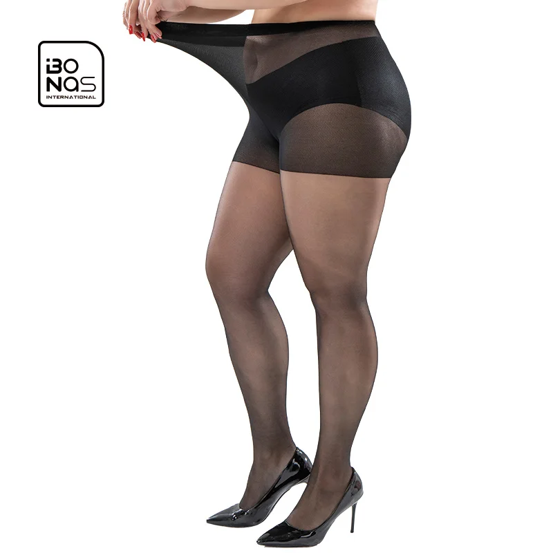 Bonas  20D Add fertilizer to increase the hips and leggings Transparent Plus Size Women Pantyhose Tights