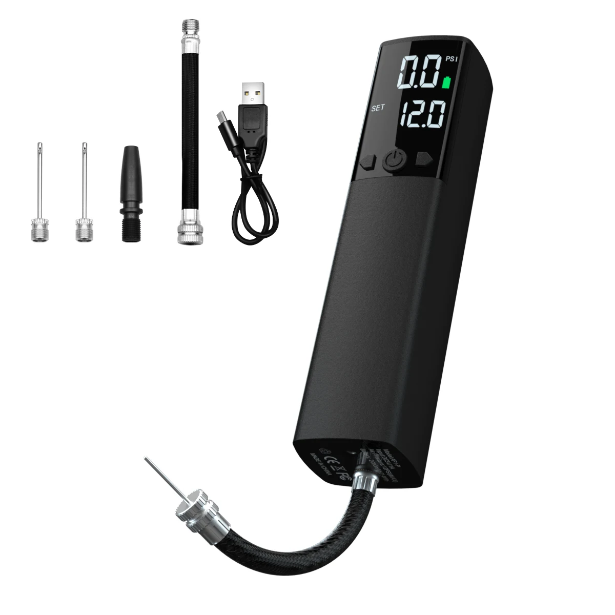 2000mAh Car Air Compressor 3.7V 140PSI Electric Wireless Portable Tire Inflator Pump for Motorcycle Bicycle Boat AUTO Tyre Balls