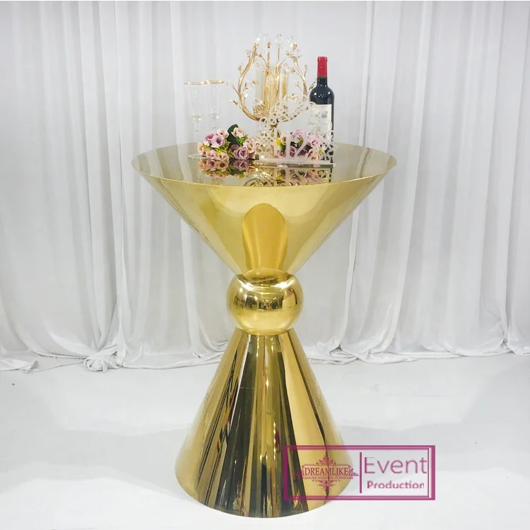 Round stainless steel cocktail bar tables set for club furniture