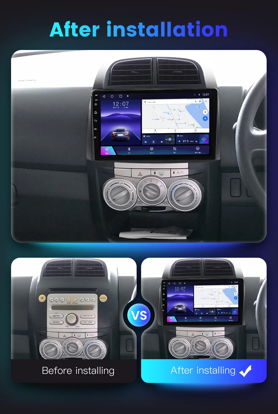 NaviFly TS10 TS18 Newest android 8 core 6+128GB Car Stereo for Toyota Passo Daihatsu Boon Sirion Subaru Justy Perodua Myvi