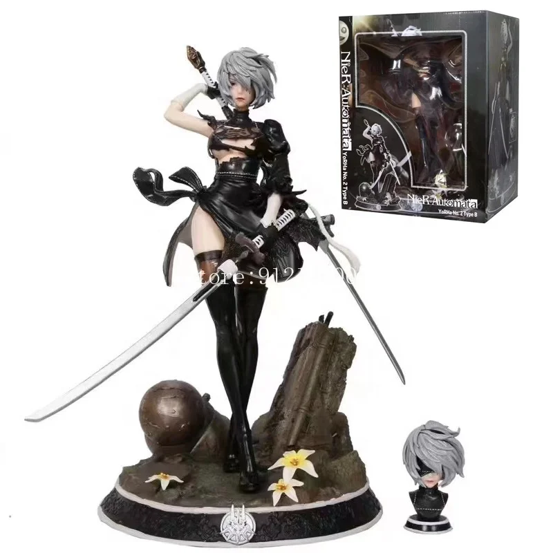 Аниме-фигурка NieR Automata 33 см HUNTER 2b YoRHa No.2 тип B двухголовая фигурка для взрослых Коллекционная модель куклы