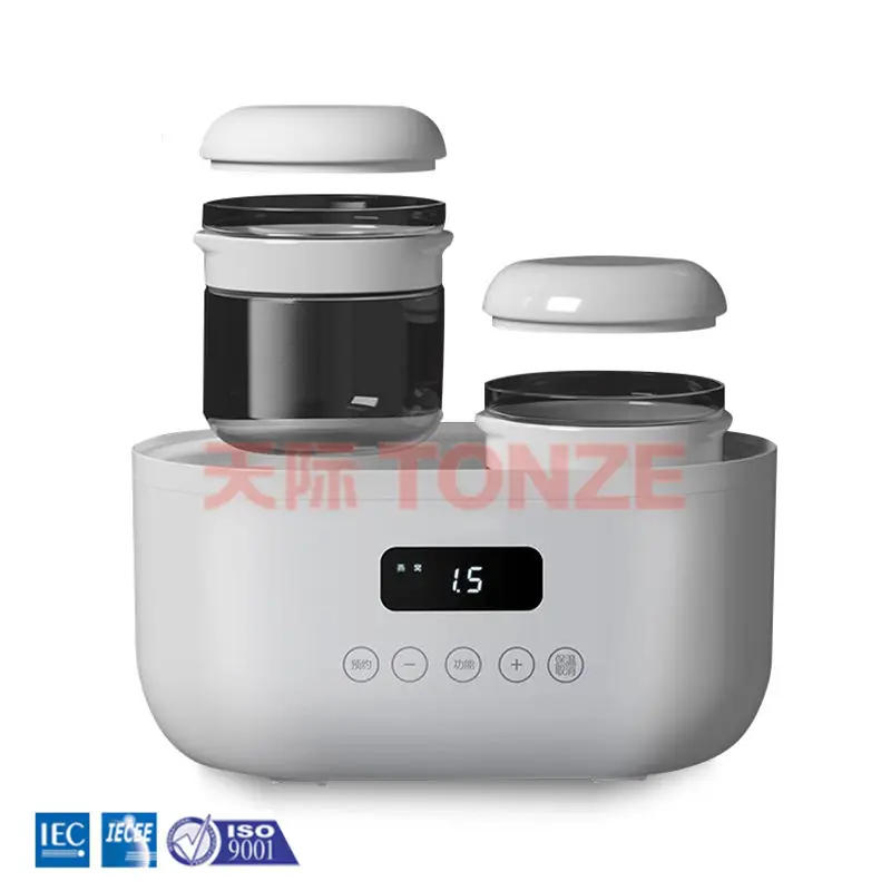 TONZE двойная стеклянная мини-кастрюля для здорового тушения, электрическая сенсорная панель управления, портативная кастрюля для тушения воды, варочные аппараты, медленная Варка