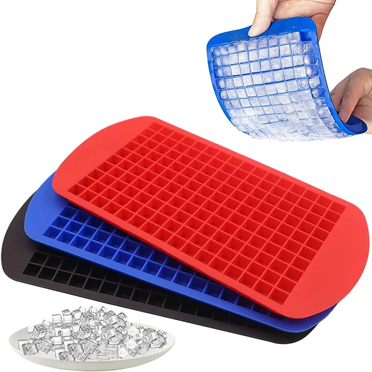 Amazon best selling 160 small ice cube mold kitchen silicone mini ice cube tray for freezer