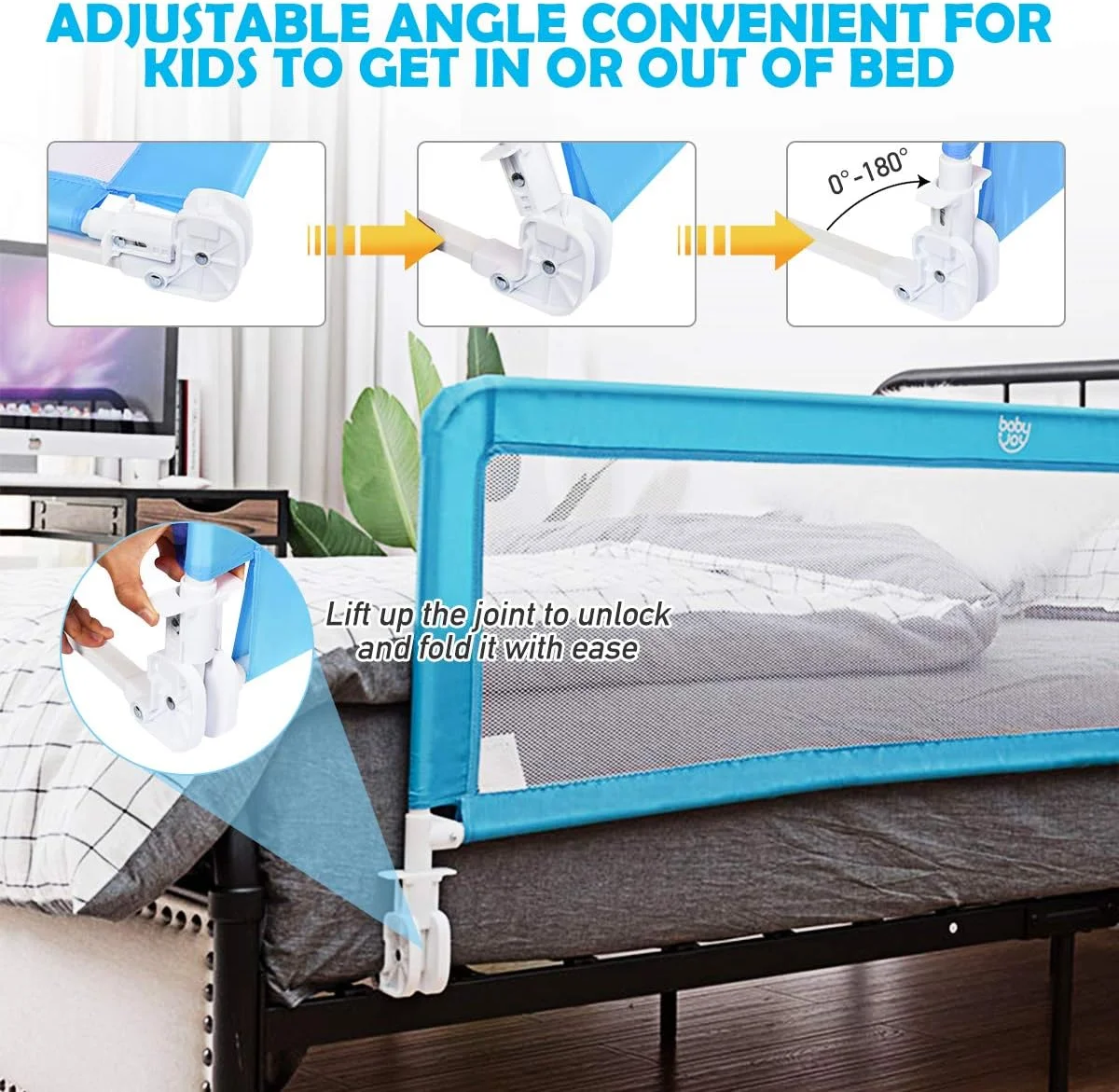 Wholesale Baby Bed Rail Guard Safety Baby Bed Barrier Adjustable Friendly Crib Guards Fence