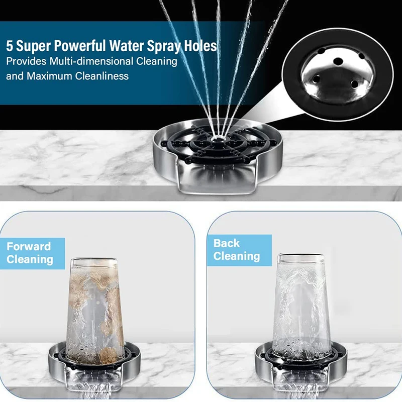 Hot Automatic Bar Metal Premium Washer Cheap Automatic Stainless Steel Washer Delta Faucet For Kitchen Sink Cup Glass Rinser