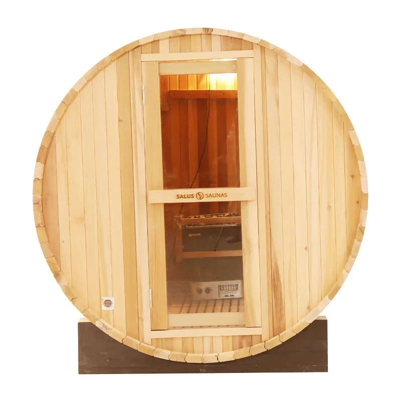 sizs:1800*1800*2400mm Finnish sauna tourmaline stone traditional outdoor traditional barrel sauna