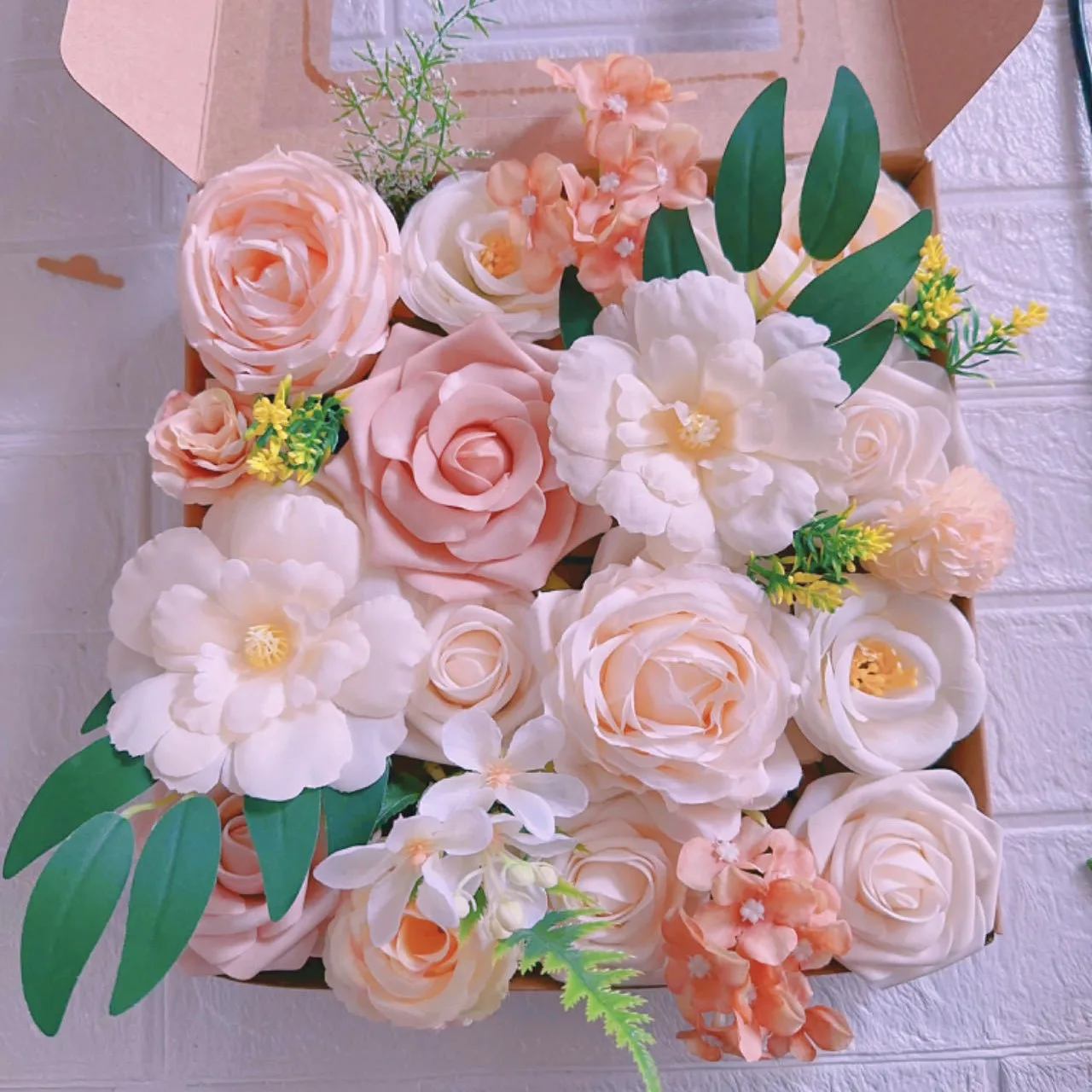 Party Atmosphere Pure Handmade Rose Gift Box DIY Artificial Rose Box Flower Bouquet For Festival Decoration