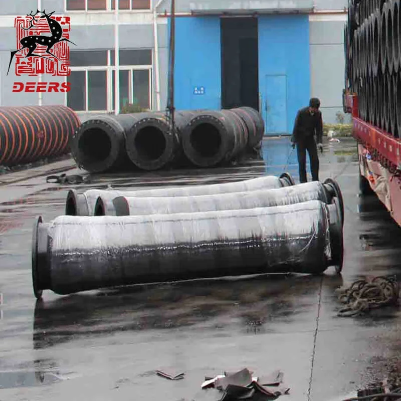 Durable dia 250mm dredging discharge hose with flange connector