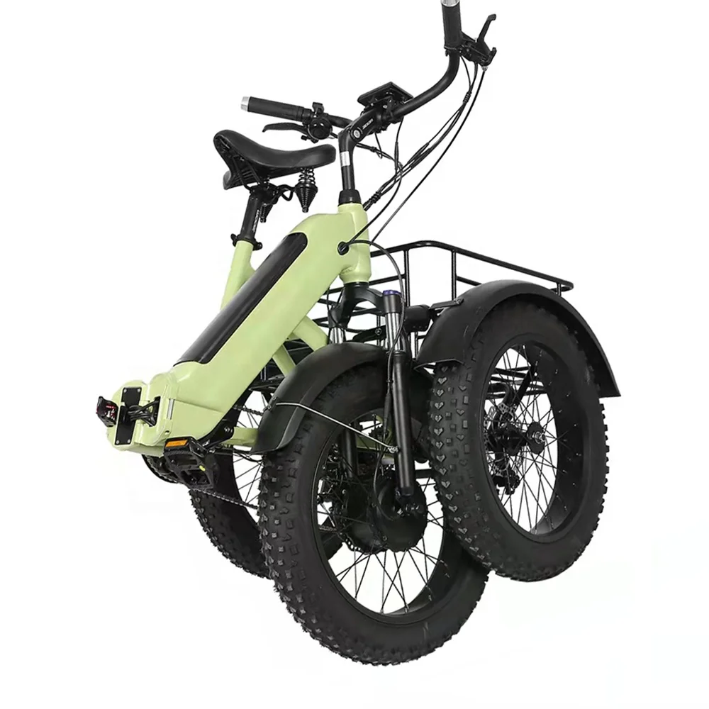Joyebikes 48 в 500 Вт Мощный складной Электрический трицикл для взрослых 3-колесный моторизованный велосипед с большими колесами