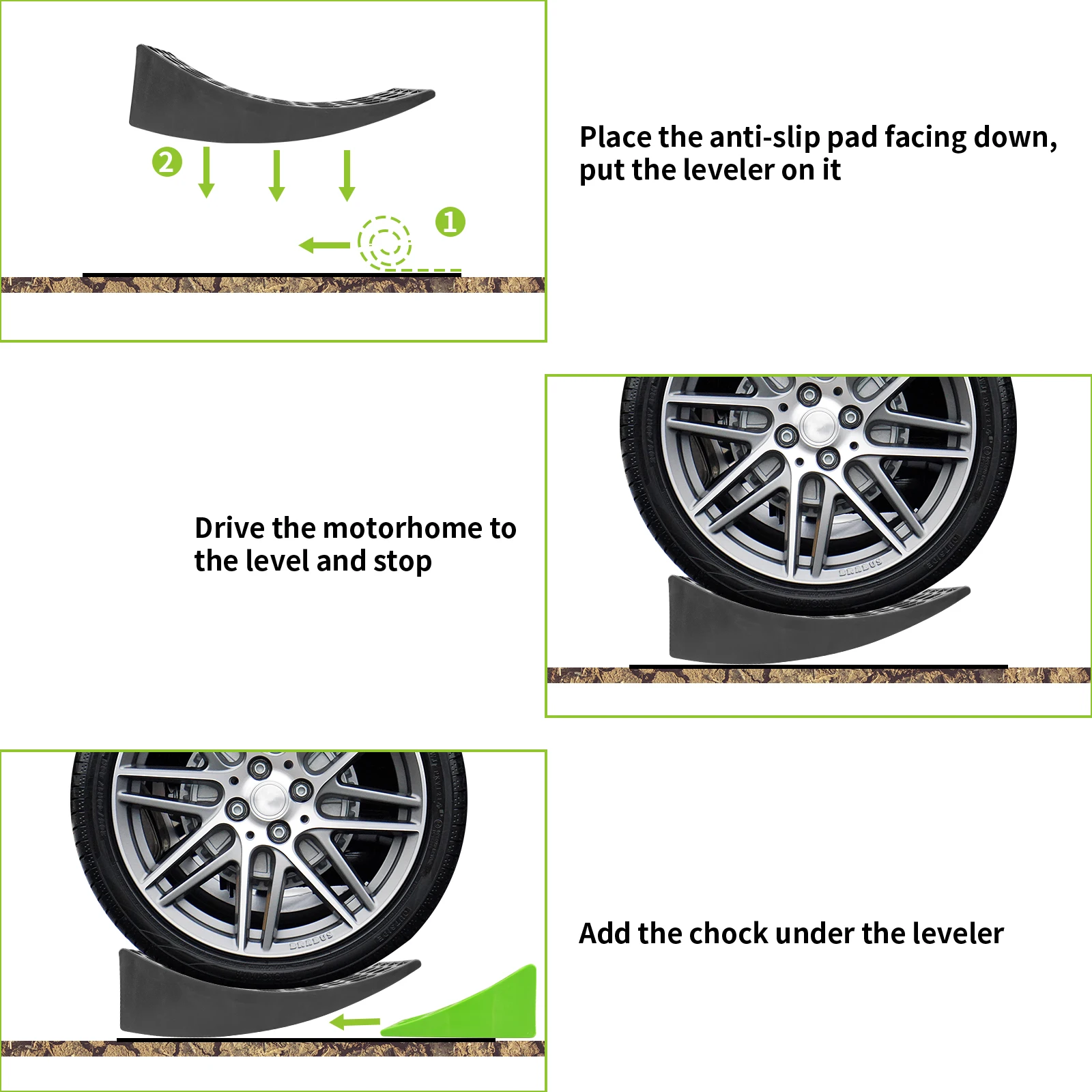 Heavy duty rv leveling blocks and chocks antislip pads design Camper Wheel Chocks Camper Accessories
