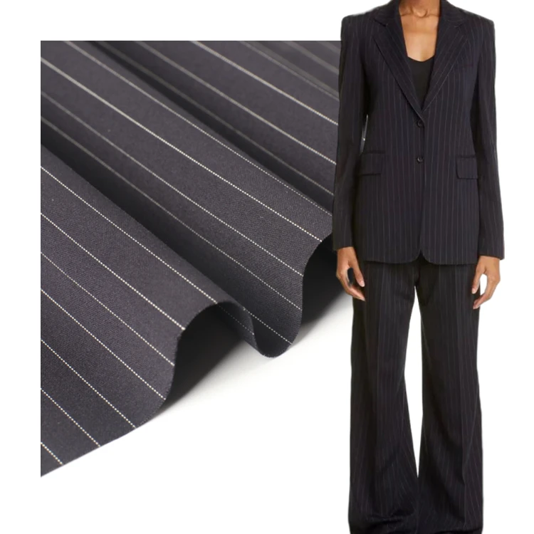 Горячая Распродажа, полосатая костюмная ткань, 64% поли, 33% вискоза, 3% SP, Высококачественная блейзер