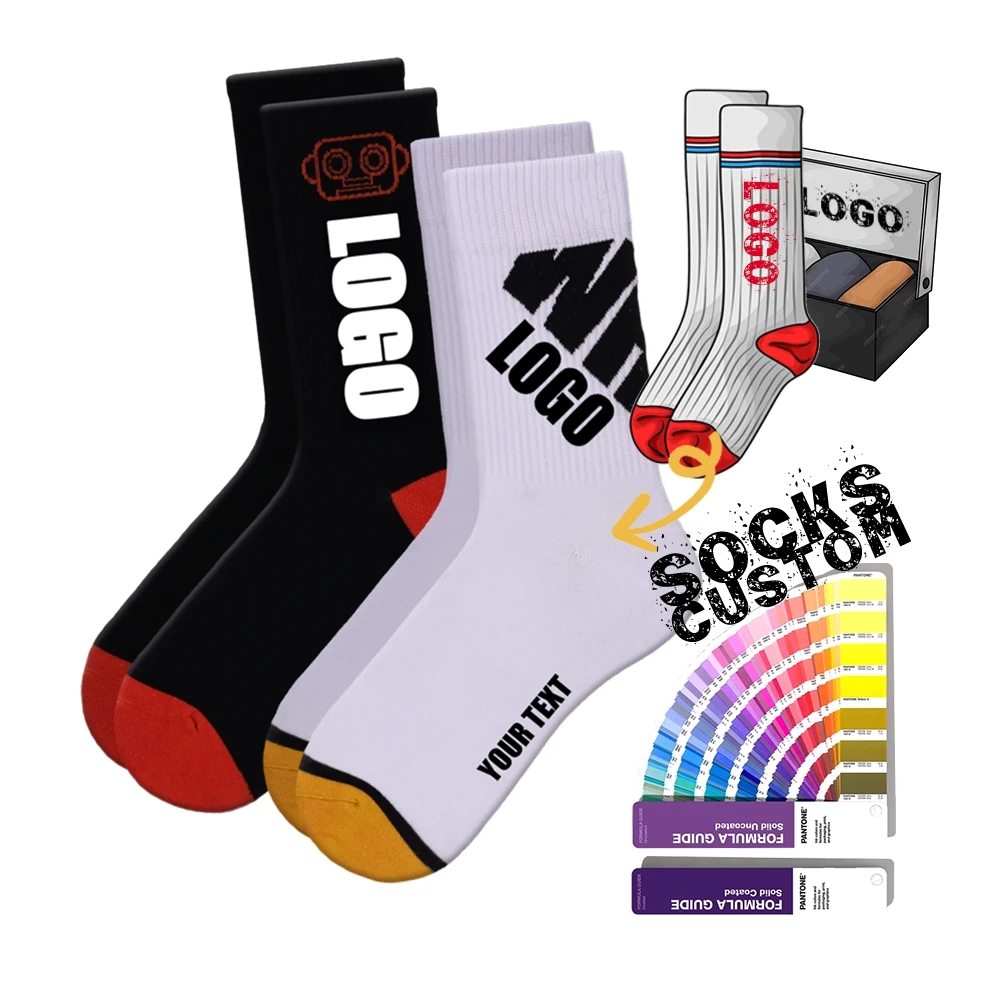 New Products High Quality Cotton Sock Custom Design Logo Crew Sock Knitting Cotton Custom Men Socks