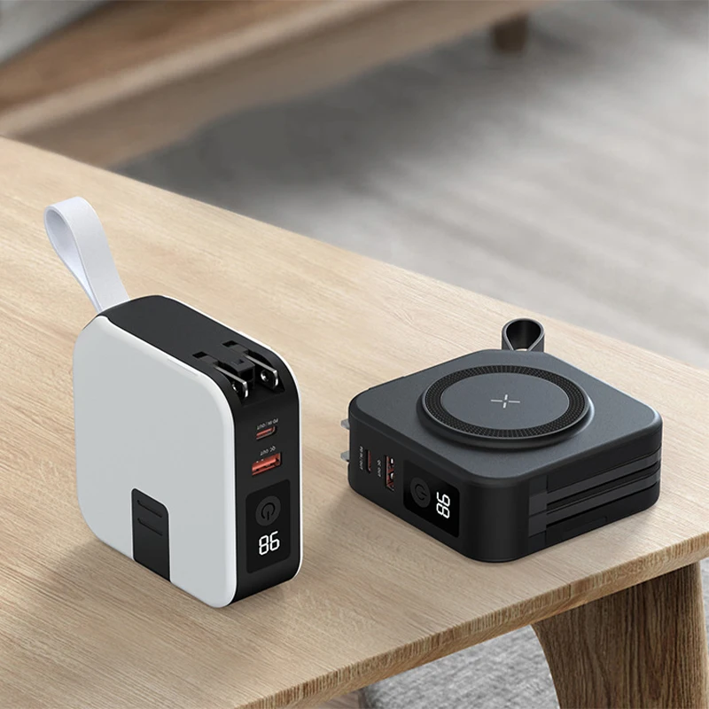 Logo Custom 10000 mah Conventional Magnetic Charging Bank PD22.5W High Quality 5 in 1 Wireless Power Bank Performance Gift