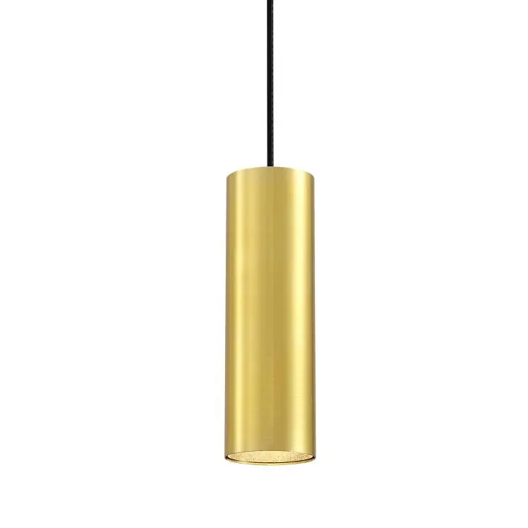modern aluminium pendant lighting Minimalism Style D80x250mm COB 9W brushed gold Pendant Light