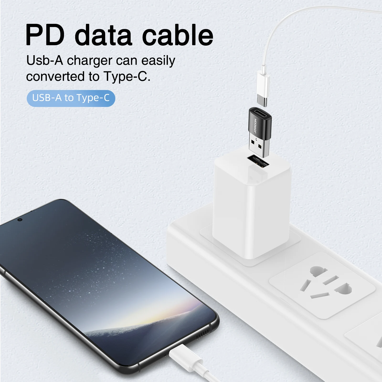  Joyroom 3A Usb Мужской кабель Type-C-переходник с внутренней Резьбой Разъем 2021 Новый адаптер разъемом Type-C портативный мини 2 шт. комплект C адаптера переменного