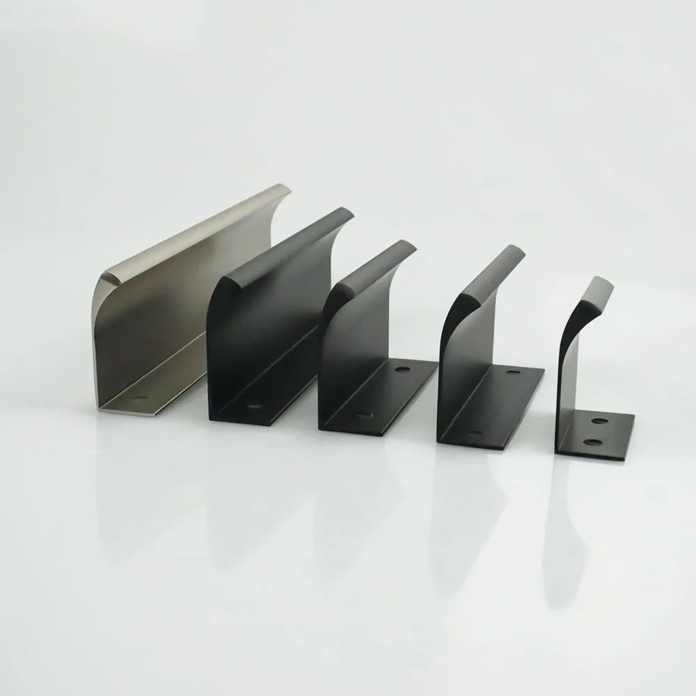 Modern Concealed Furniture Cabinet Door Finger Pull Aluminium Customized Color Edge Cabinet Handles