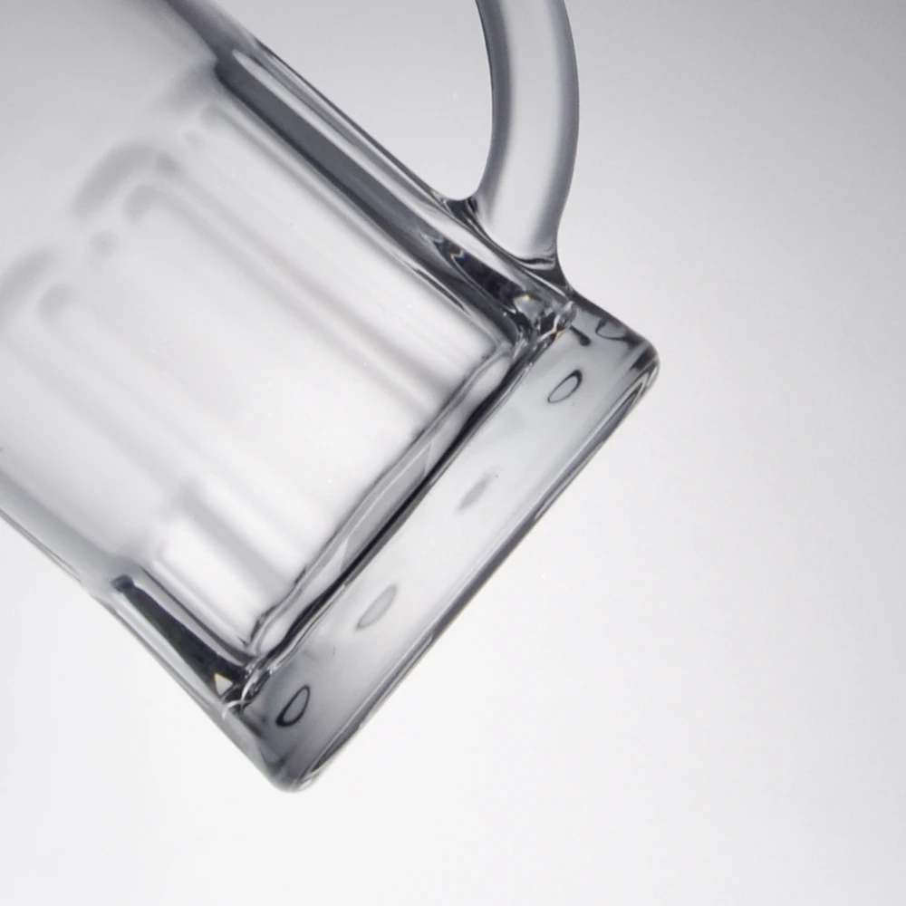 Wholesale promotion decal printing logo beer mug glass cup with handle sublimation thick glass beer mug