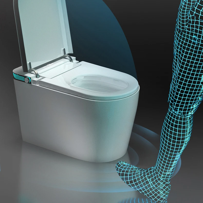 Hot Sale Automatic Open Wc Electric Bidet Toilets Intelligent Toilet Bowl Foot Touch Sensor Flush One Piece Smart Toilet