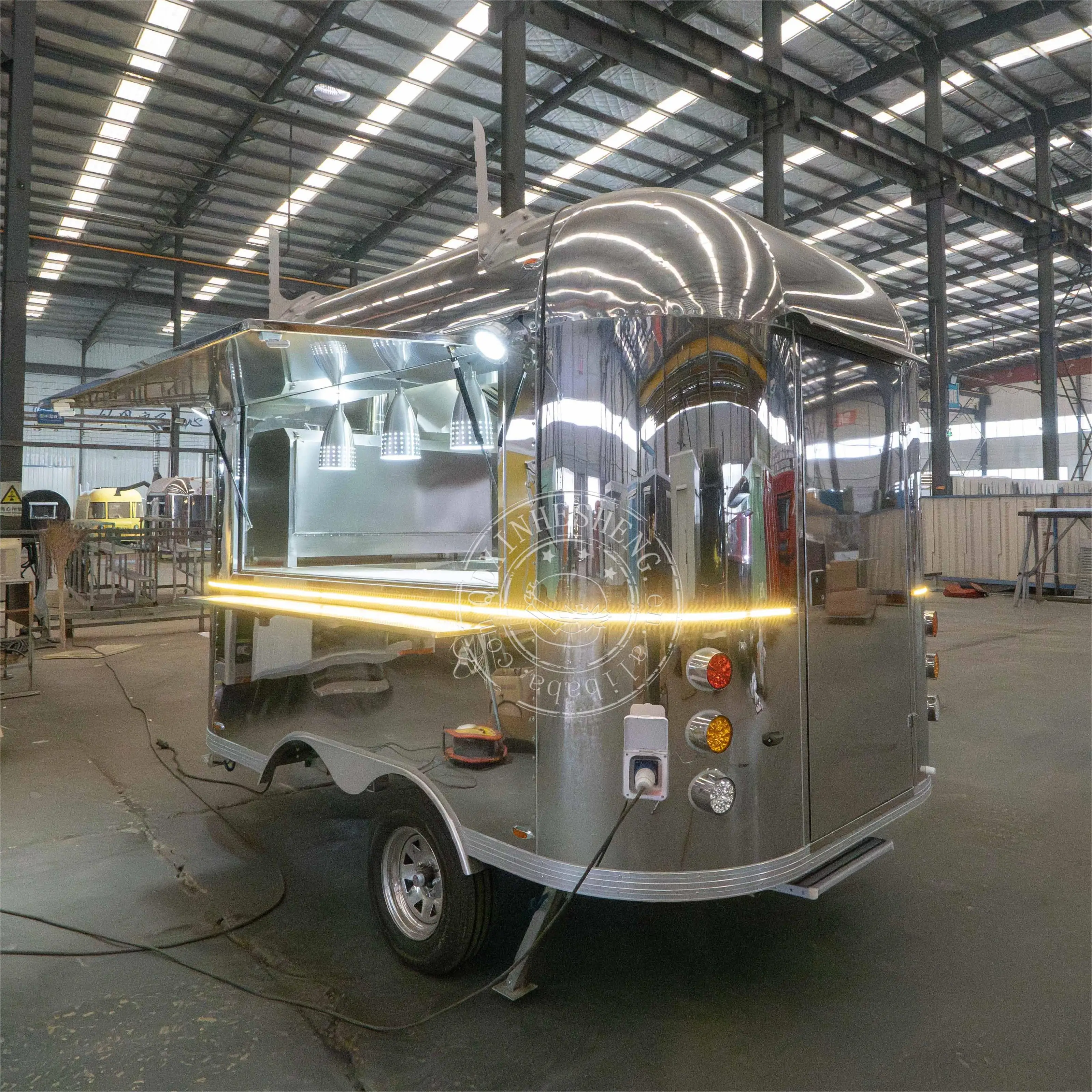 stainless steel  beer trailer fully equipped with working bench