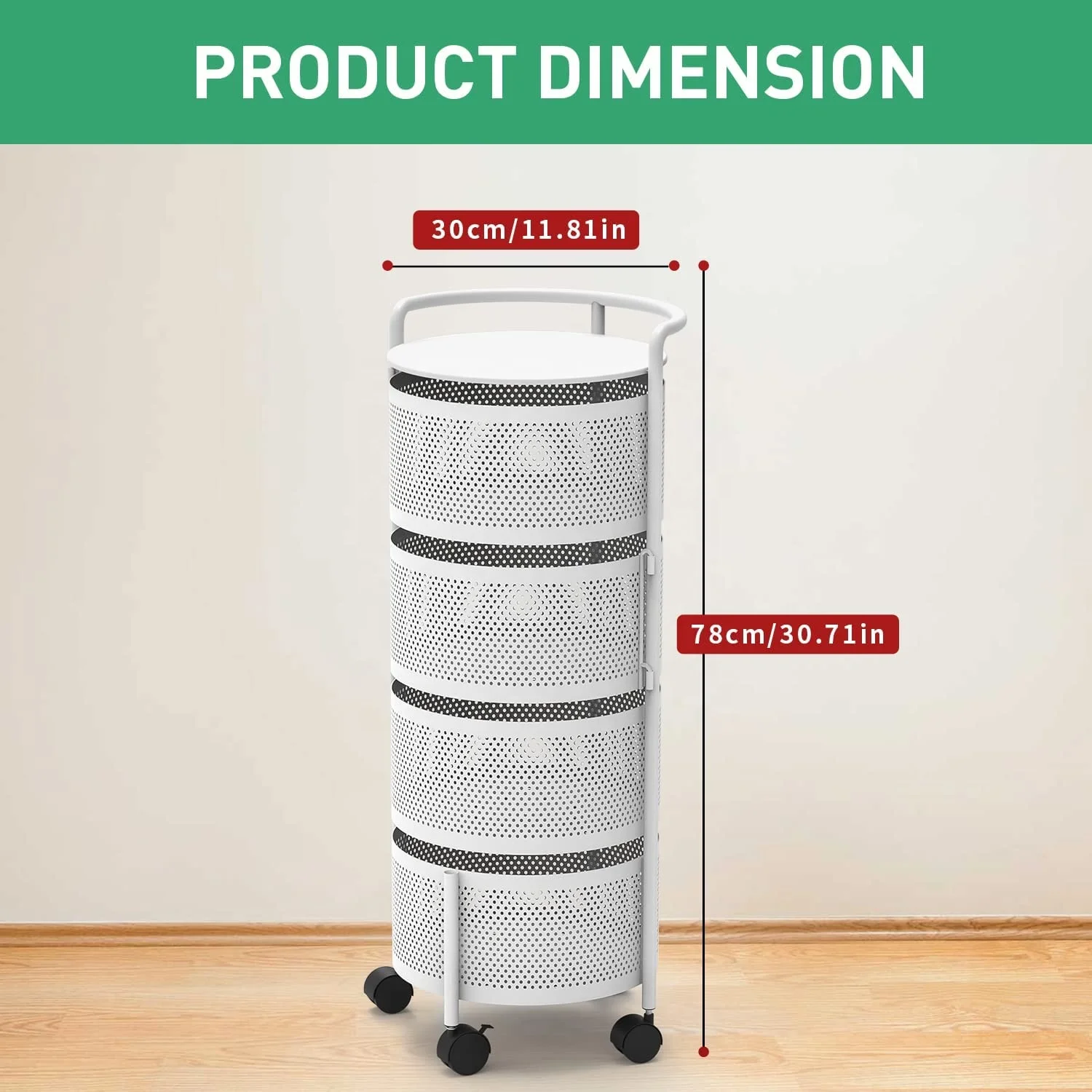 Rotating Storage Shelf Round Baskets Rack 5 Tier Kitchen Vegetable Fruit Storage Baskets And Racks Storage Rolling Trolley Cart