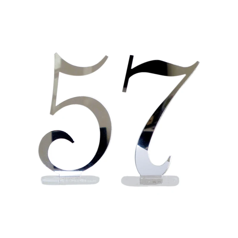 Silver Acrylic Wedding Table Numbers Mirrored Acrylic Table Number Custom Perspex Table Numbers