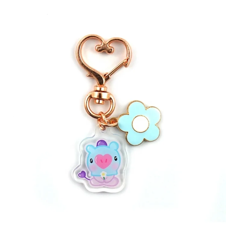 Westar Heart Laser Cut Printed Clean Epoxy Anime Ring Plastic Hologram Glitter Custom Acrylic KeyChain
