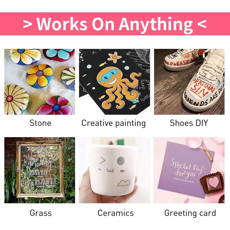 Art Markers MultiColor Liquid Water-based DIY Painting Acrylic Paint Marker Pen Set for Rock Wooden Ceramic Fabric