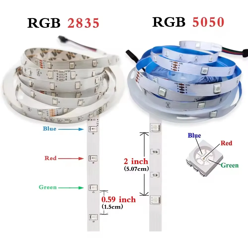Led Strip Lights Smd 5050 Snake Lucse Flexible Waterproof Led Strip Lights 5 Meter Smart Rgb Rgbic Colorful Luces