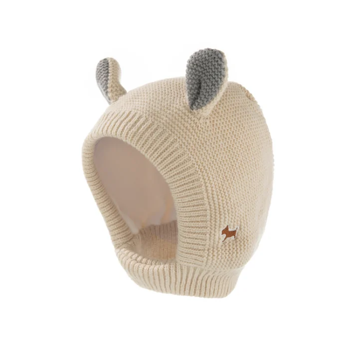 OEKOTEX Comfortable Cotton Baby Hat 1-3Years Knitted Rabbit Ears Pet Hat Winter Warm Hood